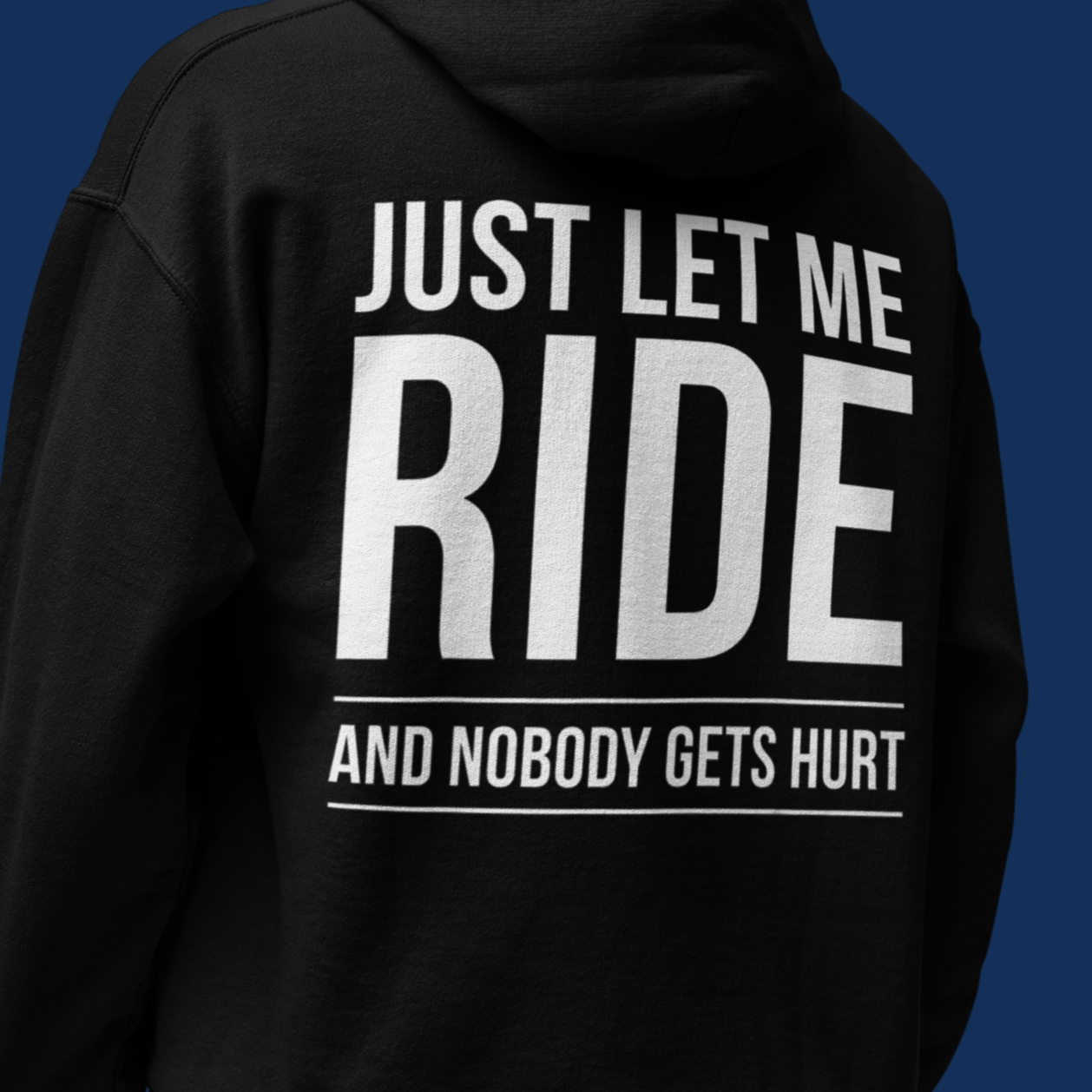 Just let me ride VACANCY Oversized Zipper Hoodie Backprint