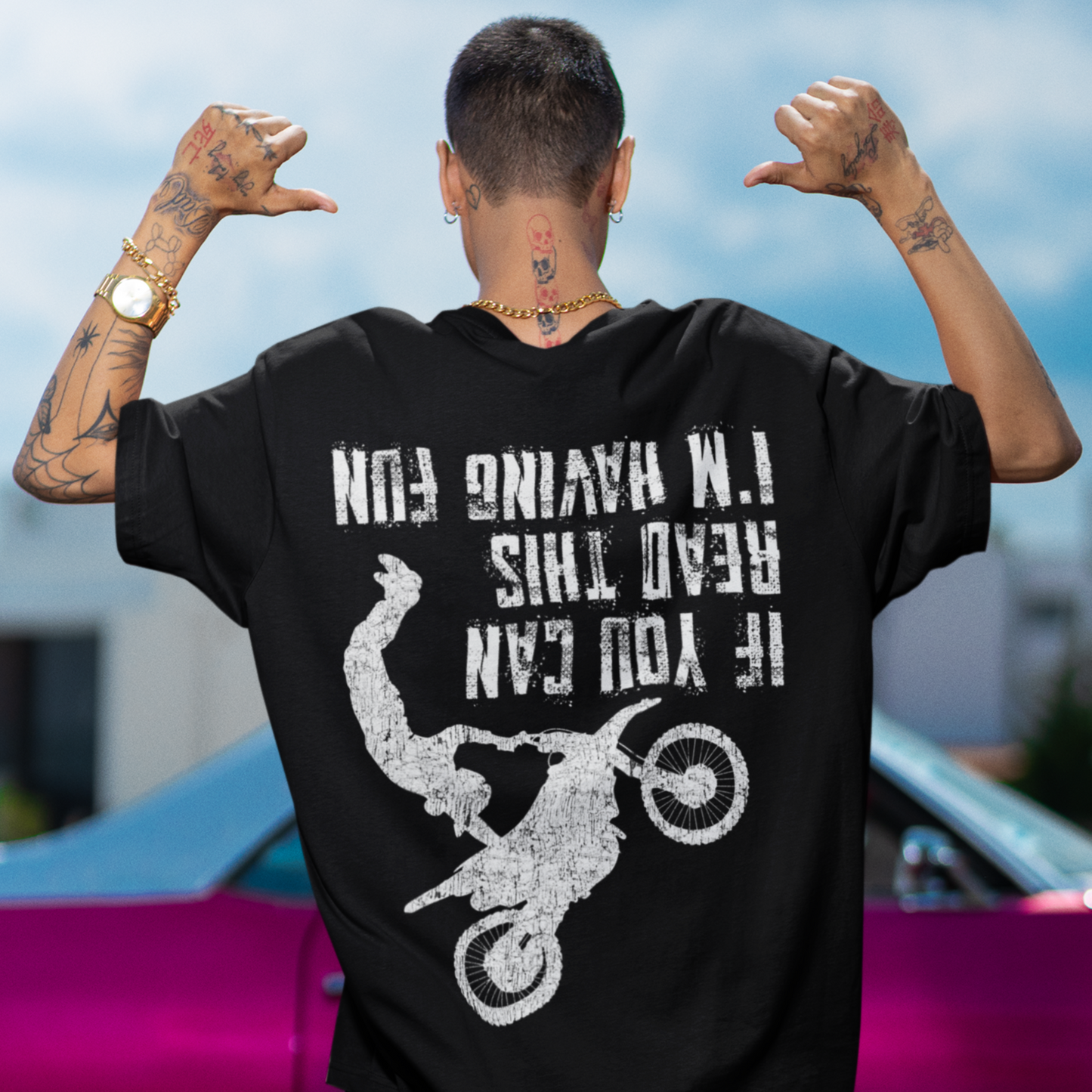 Motocross fun VACANCY Oversized Shirt Backprint