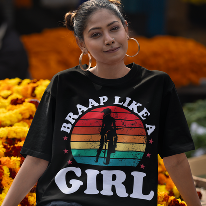 Braap like a girl VACANCY Oversized Shirt